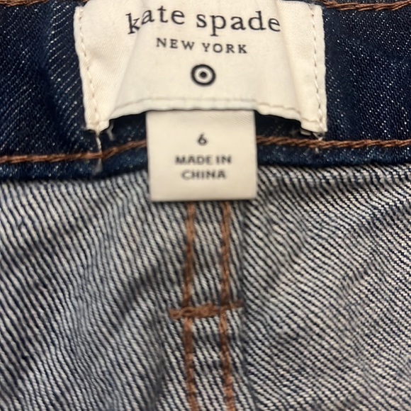 Kate Spade Large Hem Wide Leg Dark Wash Cropped Jeans Size 6 New - Picture 9 of 10